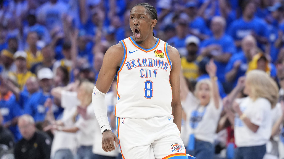 Thunder forward Jalen Williams is hyped up