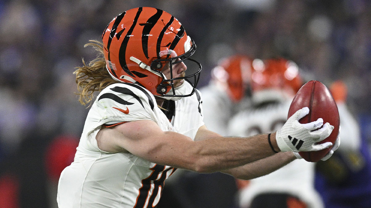 Cincinnati Bengals wide receiver Trenton Irwin (16) secures a punt during the first half against the Baltimore Ravens at M&T Bank Stadium.