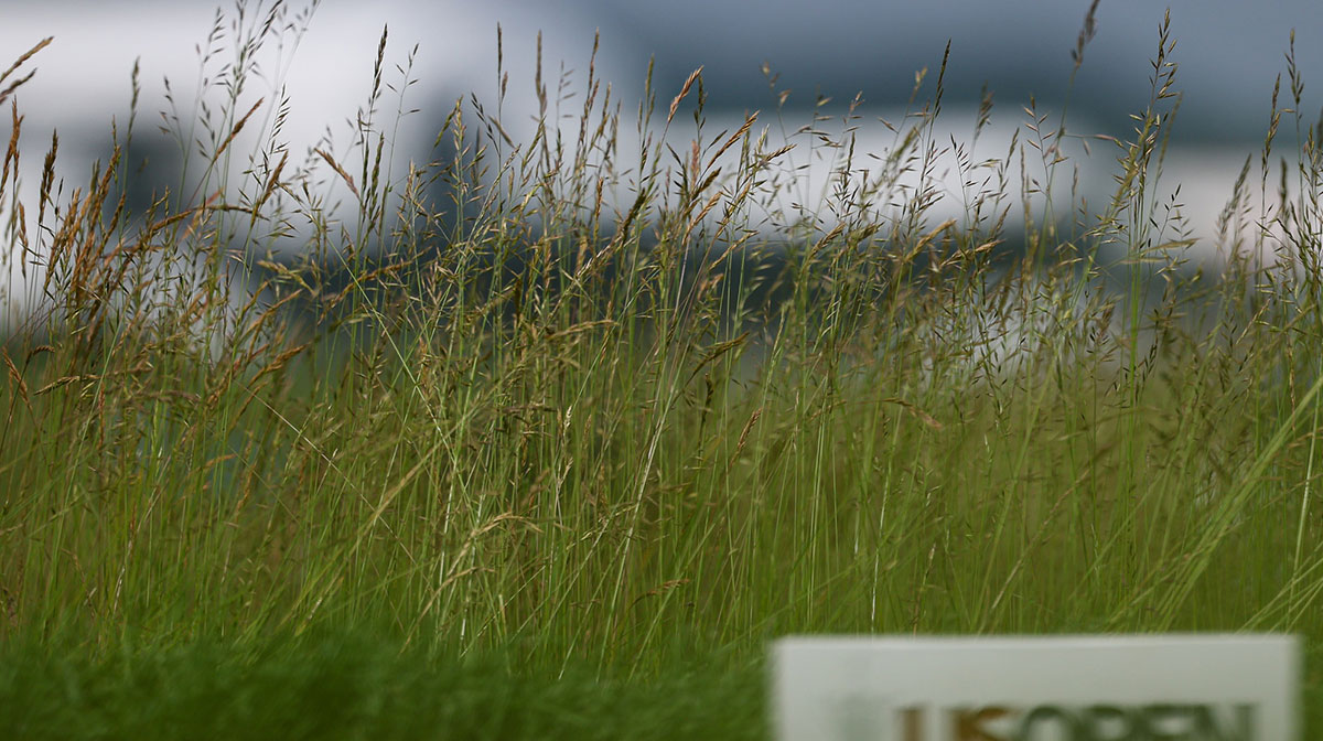 Jun 9, 2025; Oakmont, Pennsylvania, USA; US Open tee box signs on the eighth tee during a practice round for the U.S. Open golf tournament at Oakmont Country Club