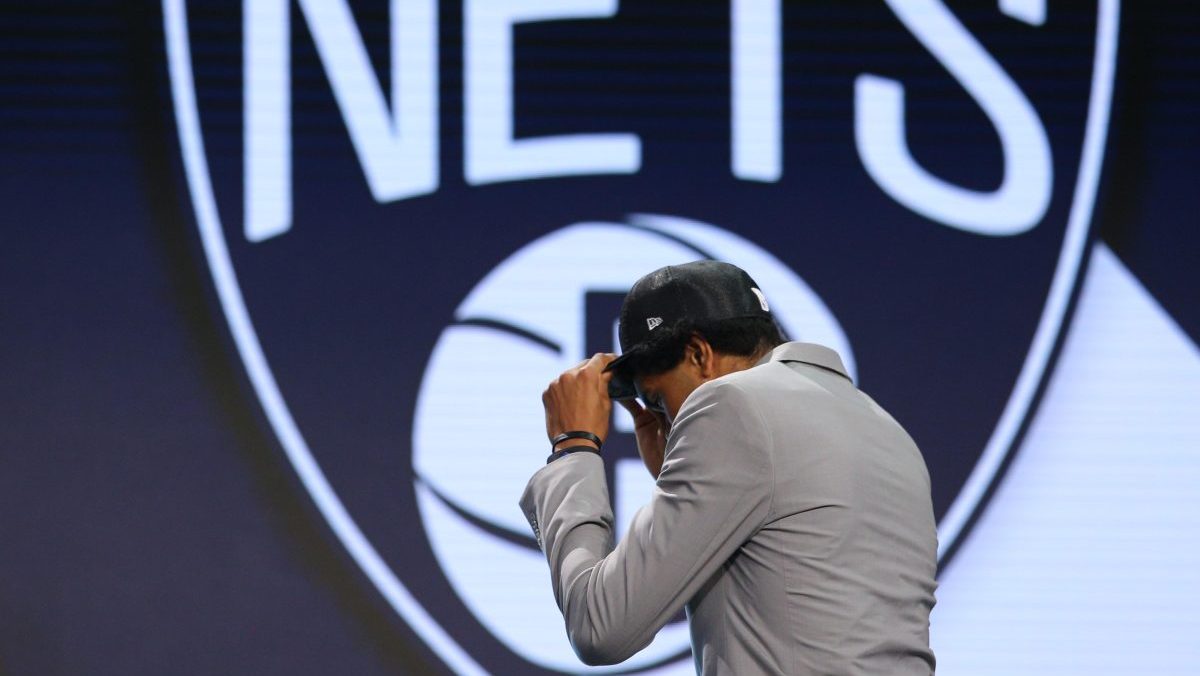 Jarrett Allen (Texas) is introduced as the number twenty-two overall pick to the Brooklyn Nets in the first round of the 2017 NBA Draft at Barclays Center.