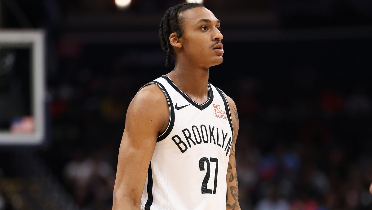 Brooklyn Nets forward Maxwell Lewis (27) looks on during the second half against the Washington Wizards at Capital One Arena.