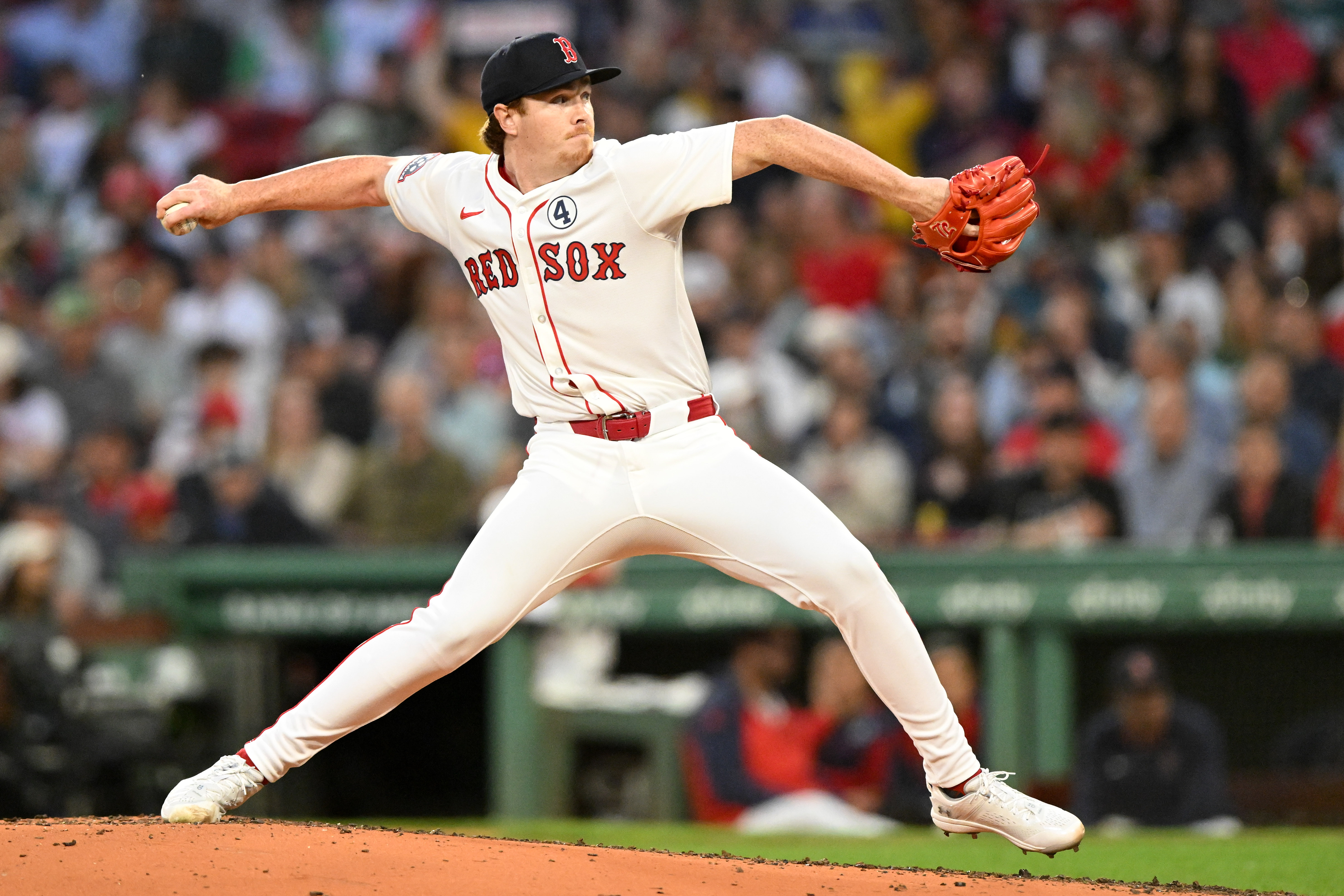 Boston Red Sox pitcher Hunter Dobbins (73) pitches against the Los Angeles Angels during the fourth inning at Fenway Park.
