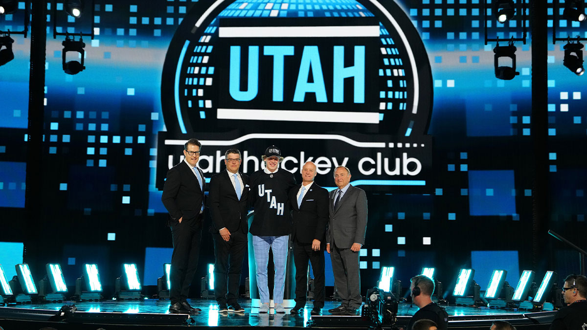 Cole Beaudoin is selected by the Utah Hockey Club with the 24th overall pick in the first round of the 2024 NHL Draft at The Sphere.