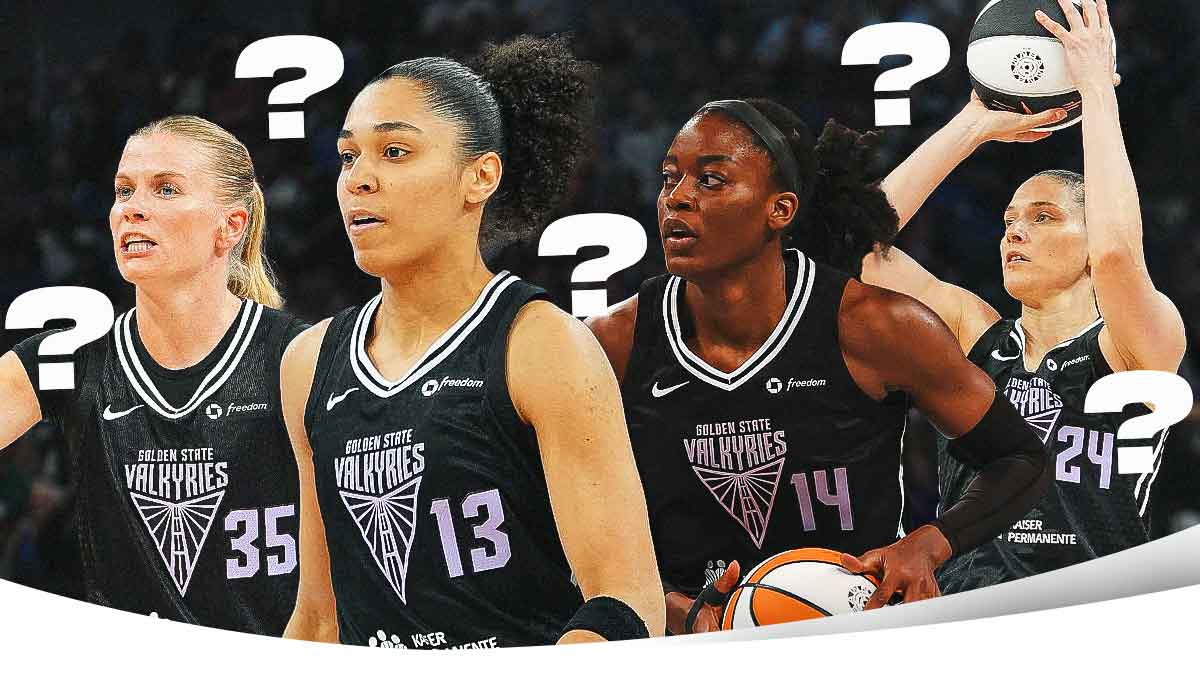 Julie Vanloo, Janelle Salaun, Temi Fagbenle, Cecilia Zandalasini with question marks around them.