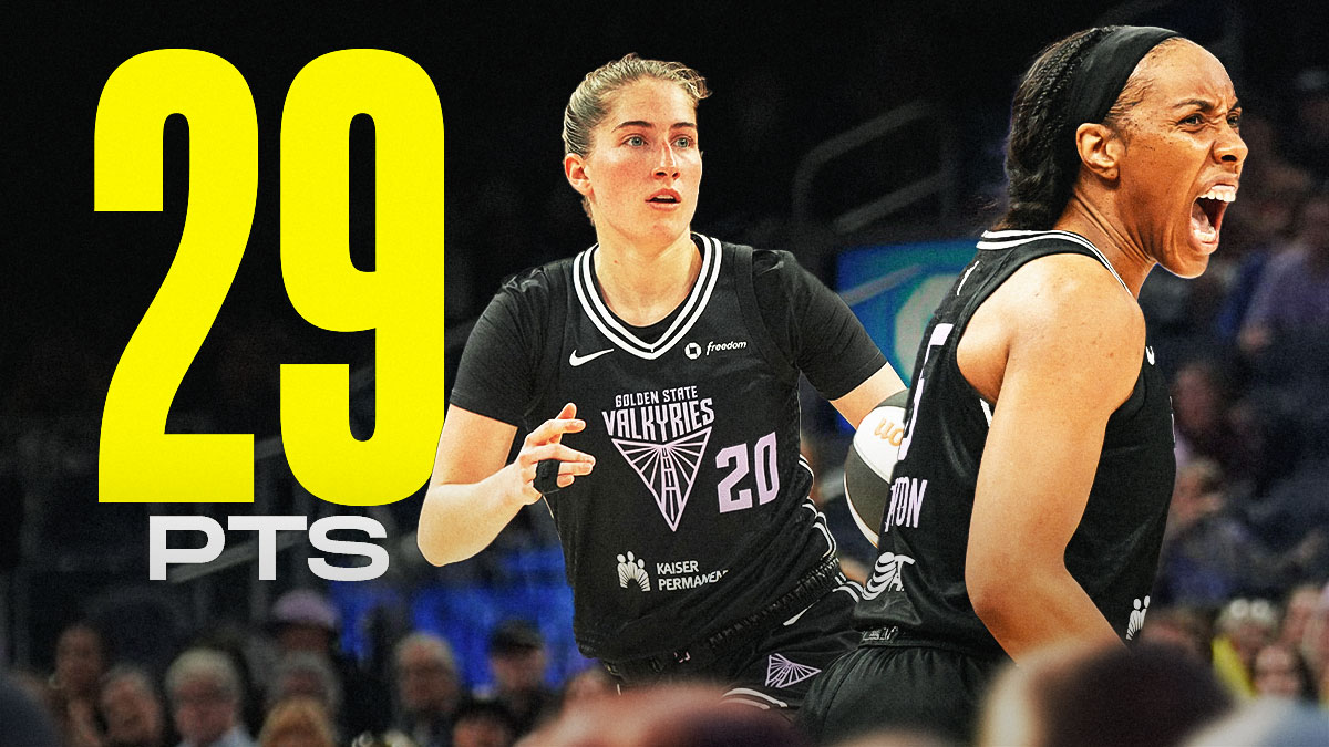 Kayla Thornton and Kate Martin hyped with "29 points" in big text behind them.