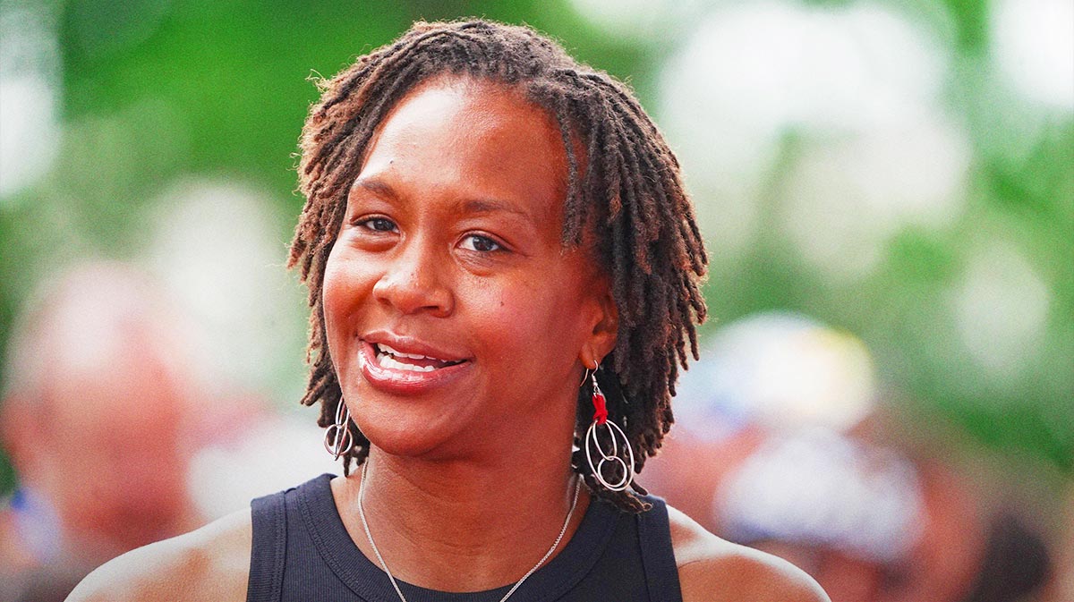 Retired WNBA player Tamika Catchings walks the celebrity red carpet on Sunday, May 26, 2024, during the 108th running of the Indianapolis 500