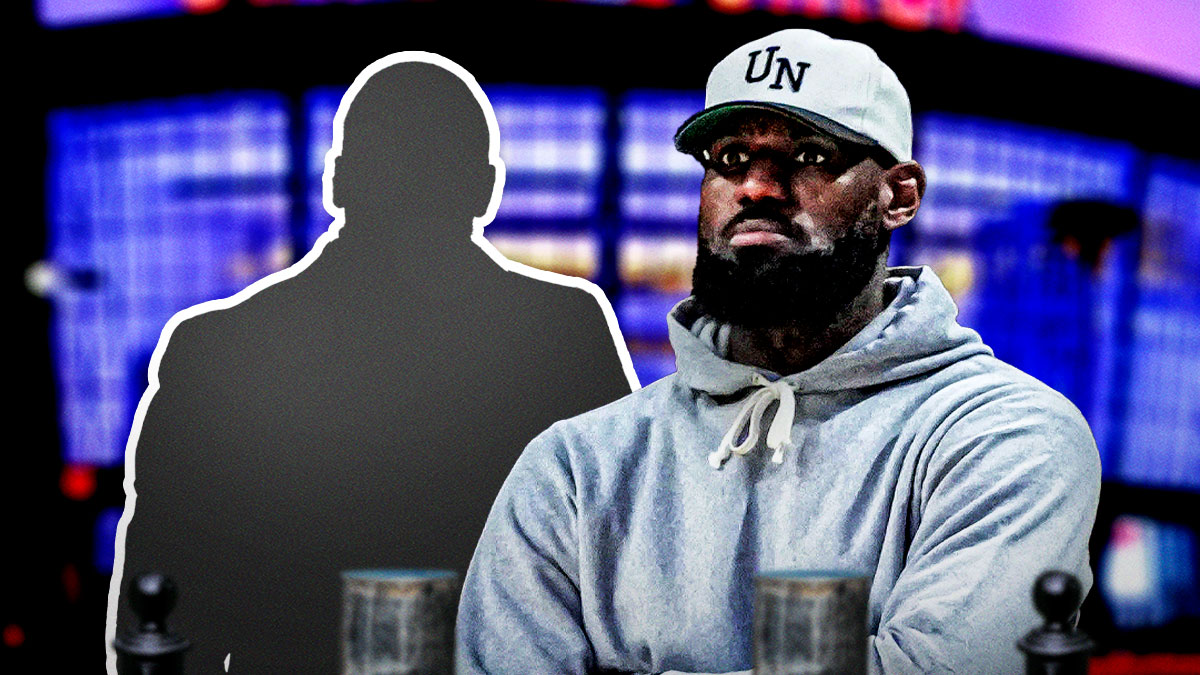 Silhouette of WWE King of Kings Paul Triple H Levesque and LeBron James.