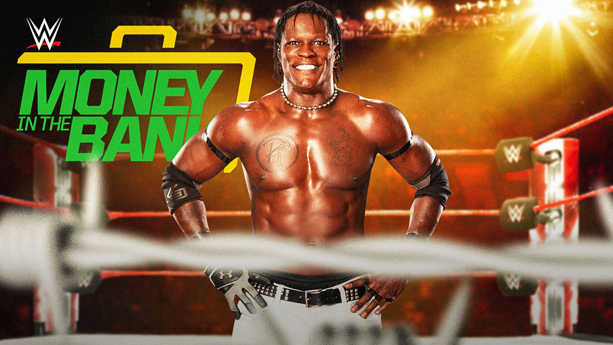 R-Truth with the Money in the Bank logo as the background.
