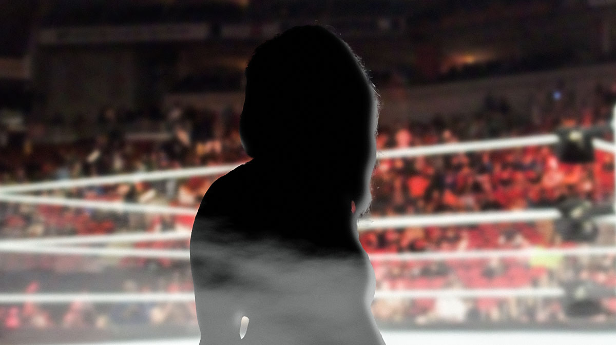 Silhouette of WWE Superstar Bayley, who made her return on Monday Night RAW with a new hair look.