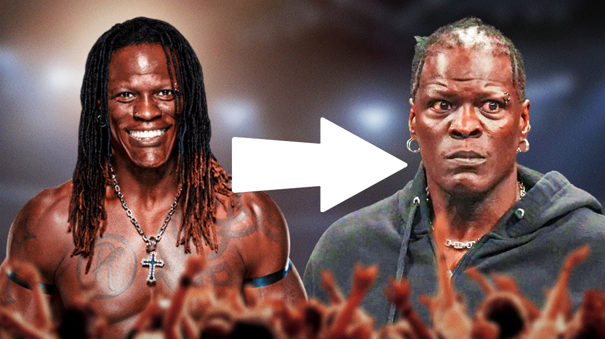 WWE Superstar R-Truth with an arrow pointing to Ron Killings.