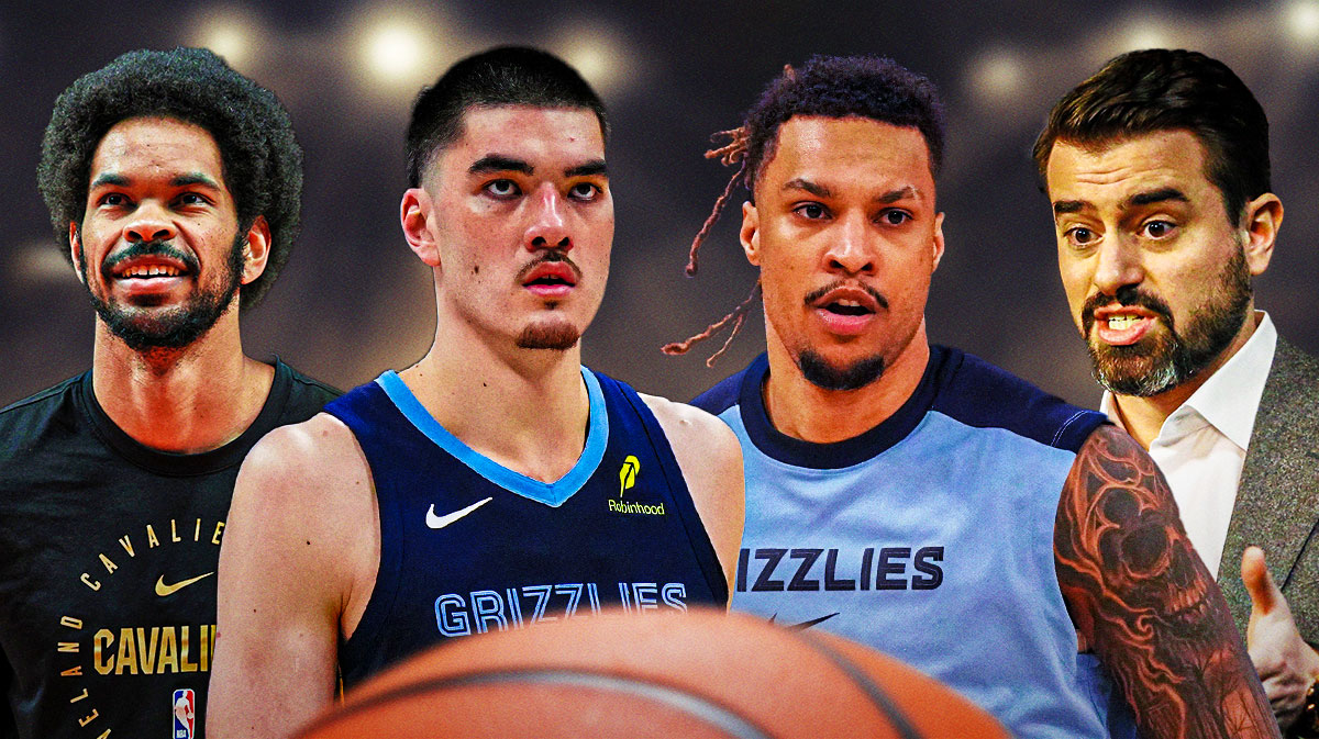 Grizzlies EVP/GM Zach Kleiman, Brandon Clarke, Zach Edey, Jarrett Allen