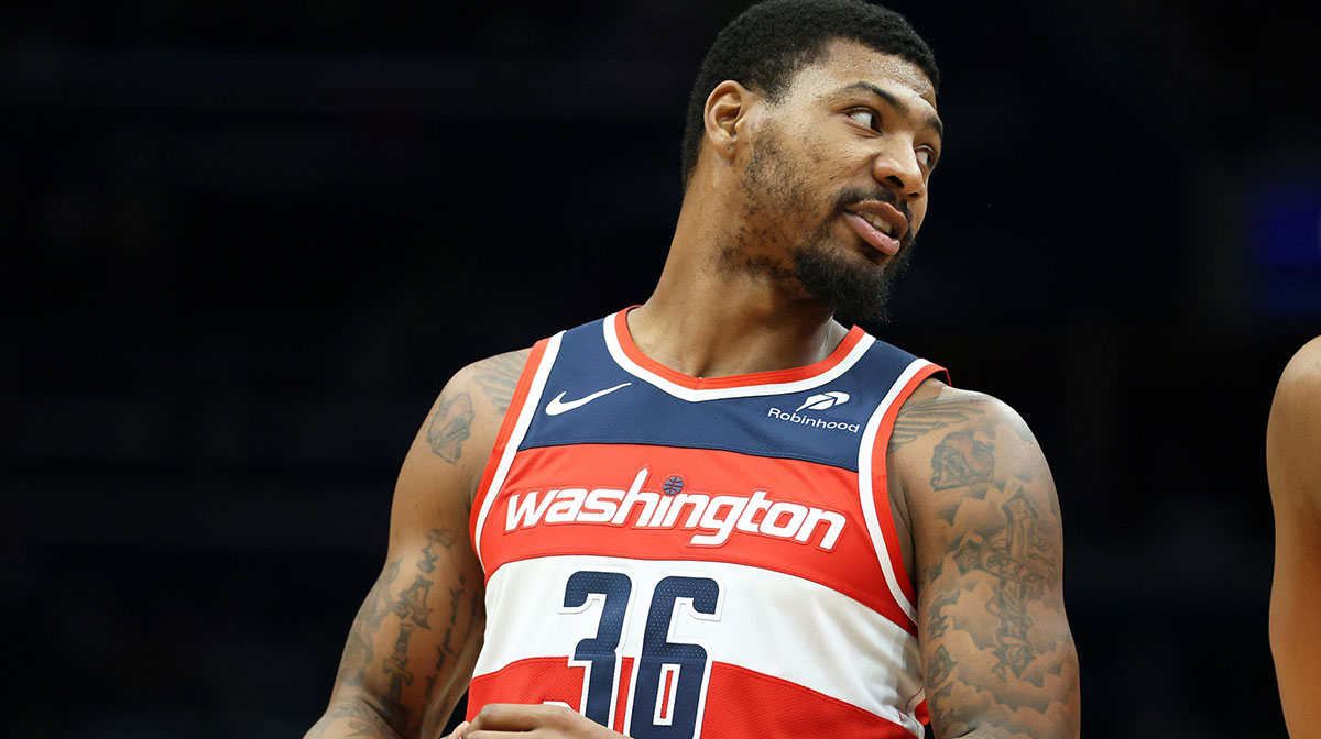Washington Wizards guard Marcus Smart (36) looks on during the first half against the Brooklyn Nets at Capital One Arena.