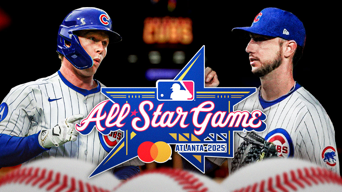 Pete Crow-Armstong and Kyle Tucker. MLB All-Star Game logo in between
