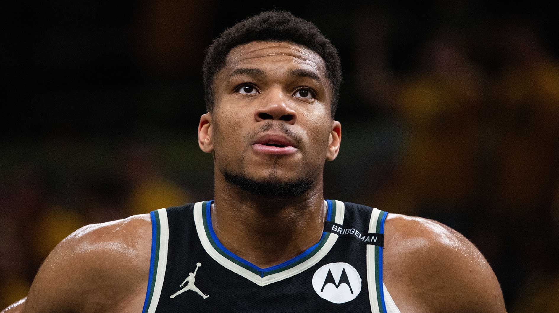 Milwaukee Bucks forward Giannis Antetokounmpo (34) during game five of the first round for the 2024 NBA Playoffs against the Indiana Pacers at Gainbridge Fieldhouse.