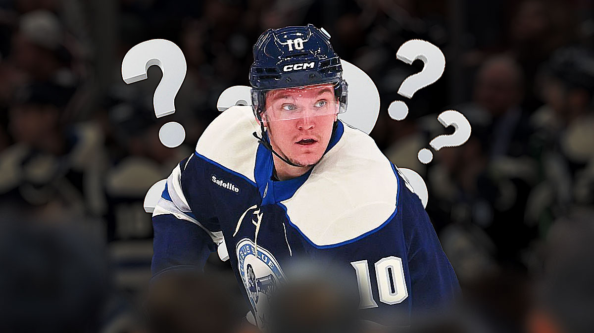 Dmitri Voronkov with questions marks around him. Dmitri Voronkov, Blue Jackets, Free agency
