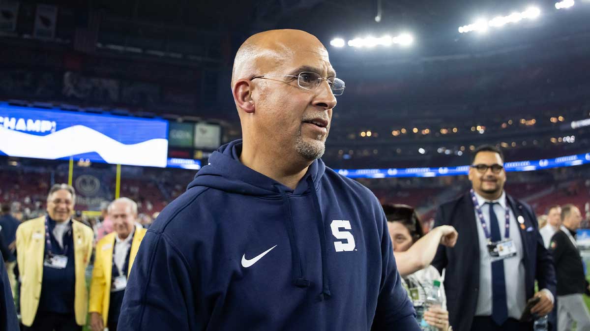 Penn State Nittany Lions head coach James Franklin against the Boise State Broncos in the Fiesta Bowl at State Farm Stadium.
