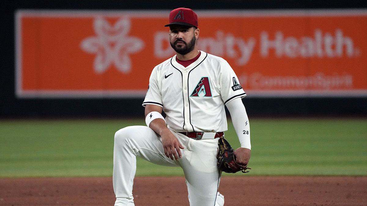Arizona Diamondbacks third base Eugenio Suarez (28) in the ninth inning against the Seattle Mariners at Chase Field.
