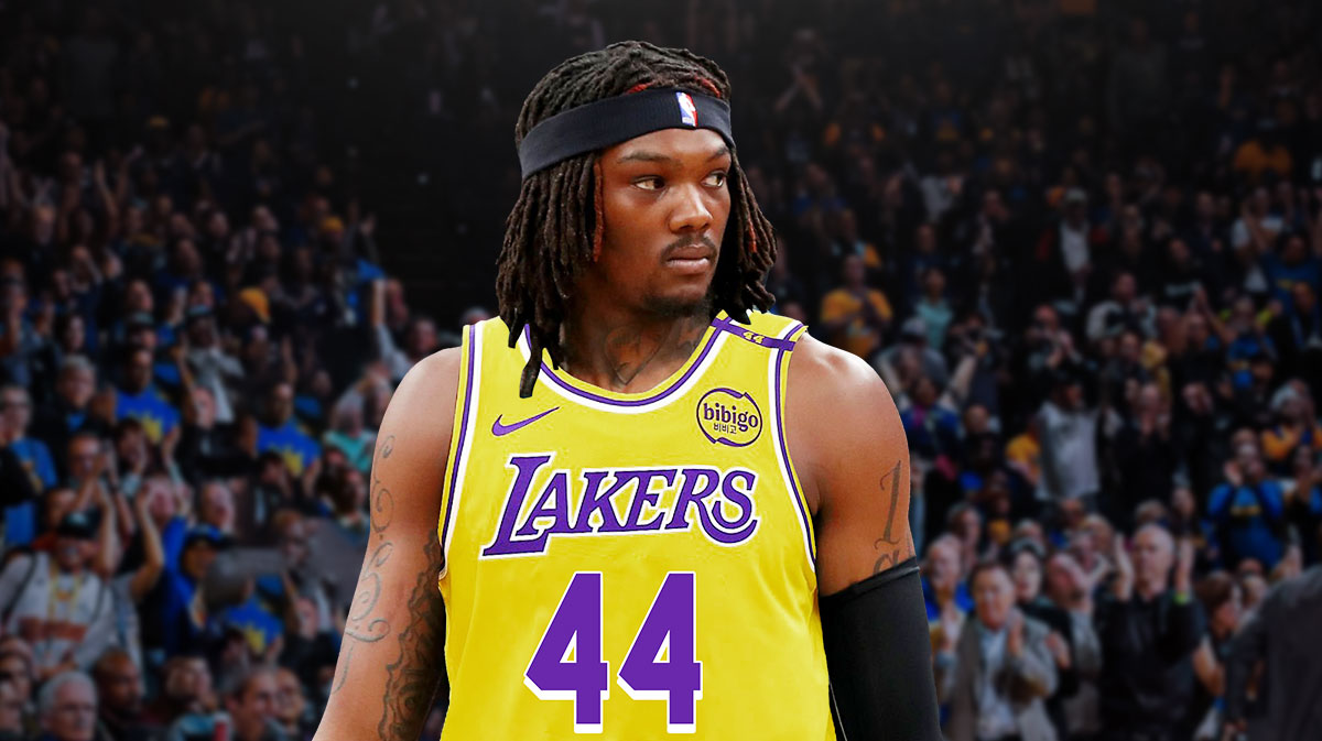 Robert Williams photoshopped in Lakers jersey with his jersey number.