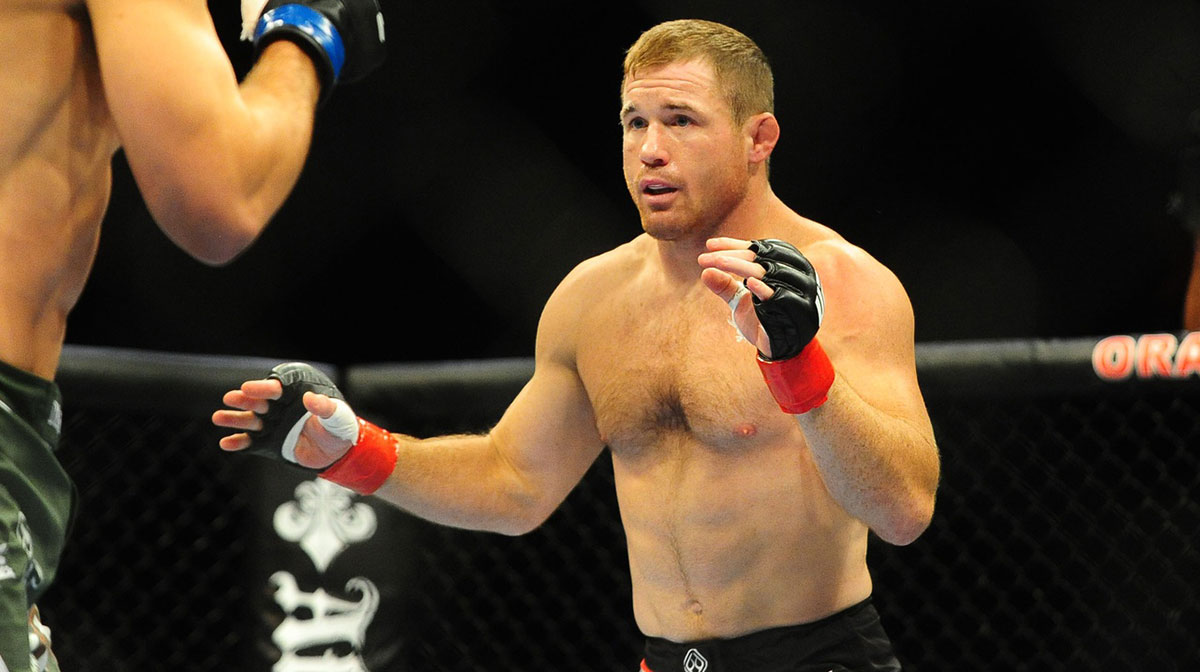 UFC fighter Matt Hughes during the welterweight bout in UFC 117 at the Oracle Arena.