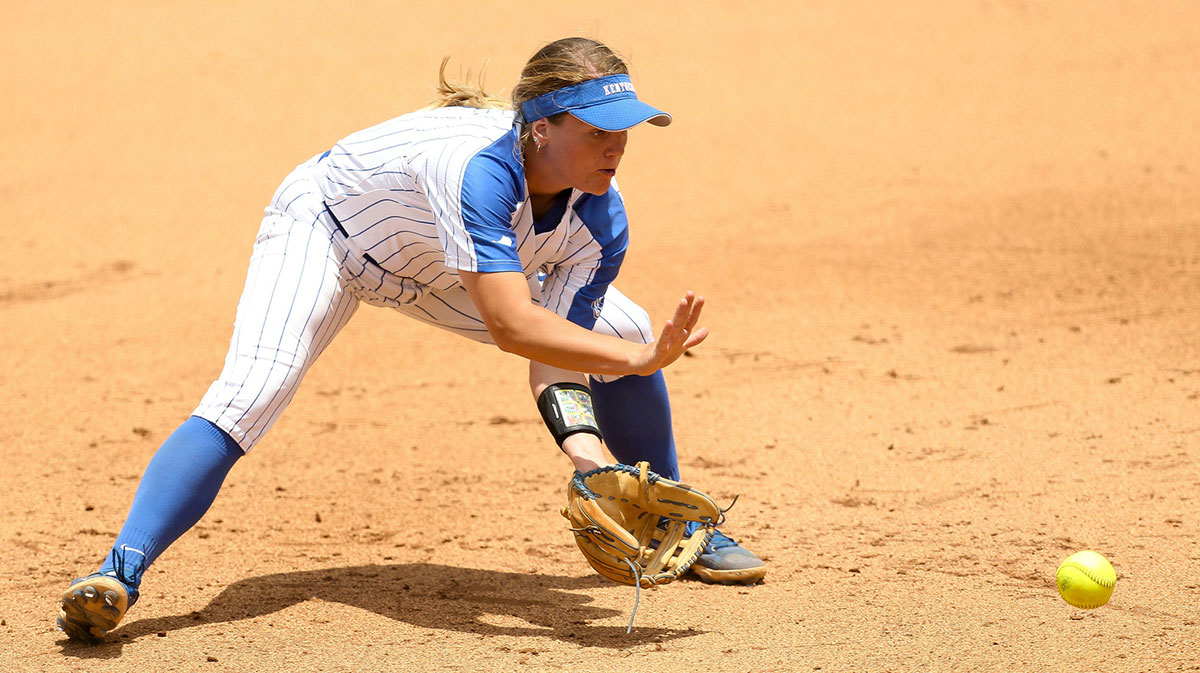 Kentucky infielder Erin Coffel (21) fields a ball and throws to the plate to nail and Alabama base runner. Alabama defeated Kentucky 4-1 to advance to the College World Series Saturday Friday, May 29, 2021, in Rhoads Stadium in Tuscaloosa. Erin Coffel was named the AUSL MVP in 2025.