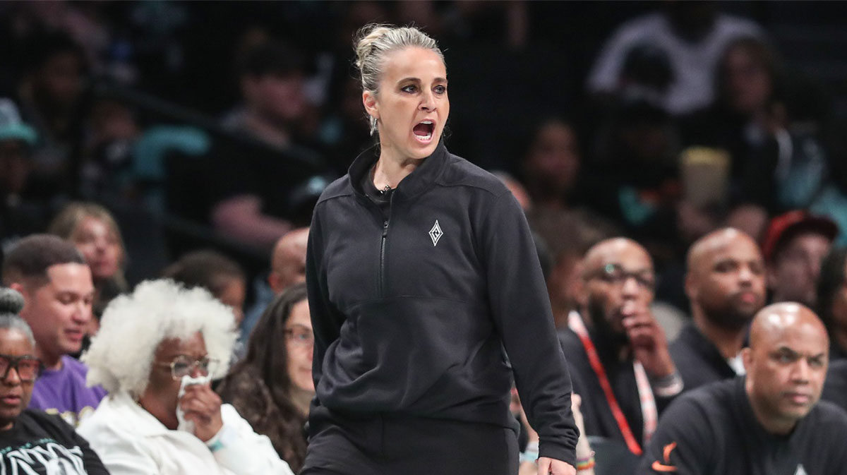 Las Vegas Aces head coach Becky Hammon at Barclays Center.