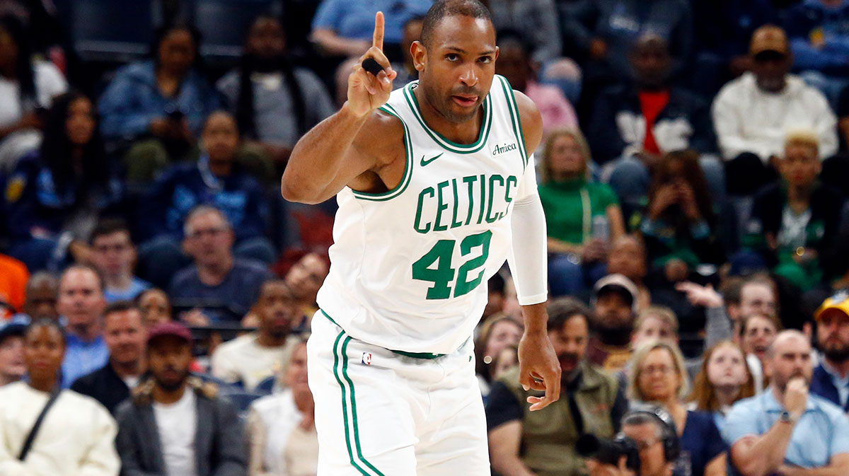 Boston Celtics center Al Horford (42) reacts after a basket during the fourth quarter against the Memphis Grizzlies at FedExForum.