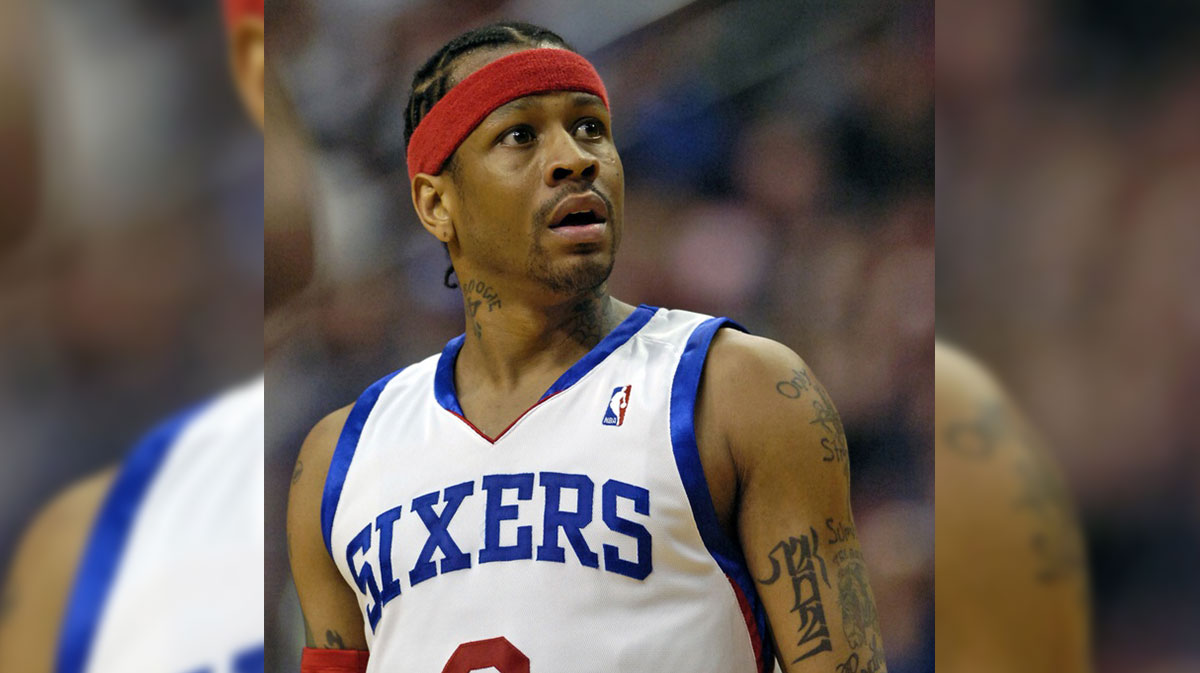 Philadelphia 76ers Allen Iverson (3) during game against he New York Knicks at the Wachovia Center in Philadelphia. The Knicks defeated the 76ers 93-92.