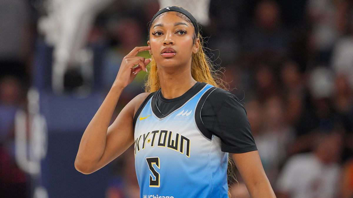 Chicago Sky forward Angel Reese (5) before the game against the Minnesota Lynx at Target Center.
