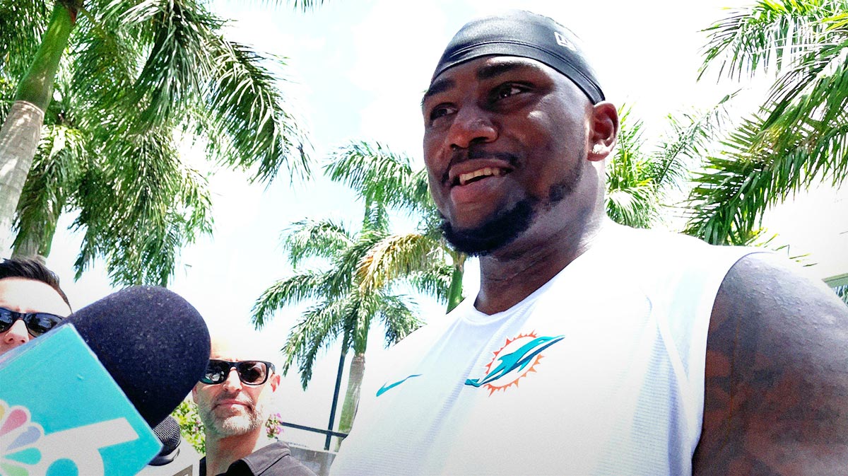 Bayron Matos, from the Dominican Republic, is practicing with the Miami Dolphins as an offensive tackle.