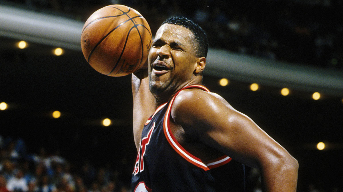 Miami Heat forward (30) Billy Owens reacts to a call against the Orlando Magic at the Orlando Arena during the 1995 season.