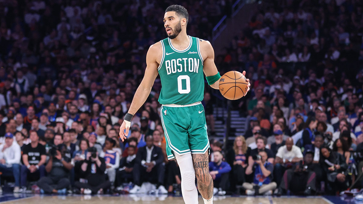 Boston Celtics forward Jayson Tatum (0) during game three of the second round for the 2025 NBA Playoffs at Madison Square Garden. Mandatory Credit: Wendell Cruz-Imagn Images