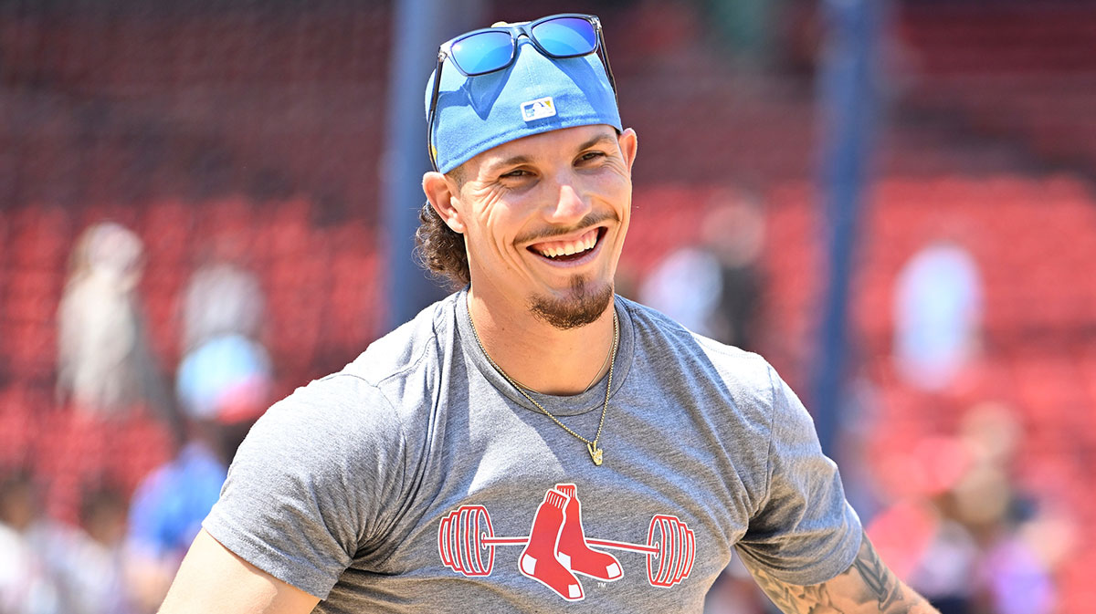 Boston Red Sox center fielder Jarren Duran (16) after taking batting practice before a game against the Tampa Bay Rays at Fenway Park. MLB