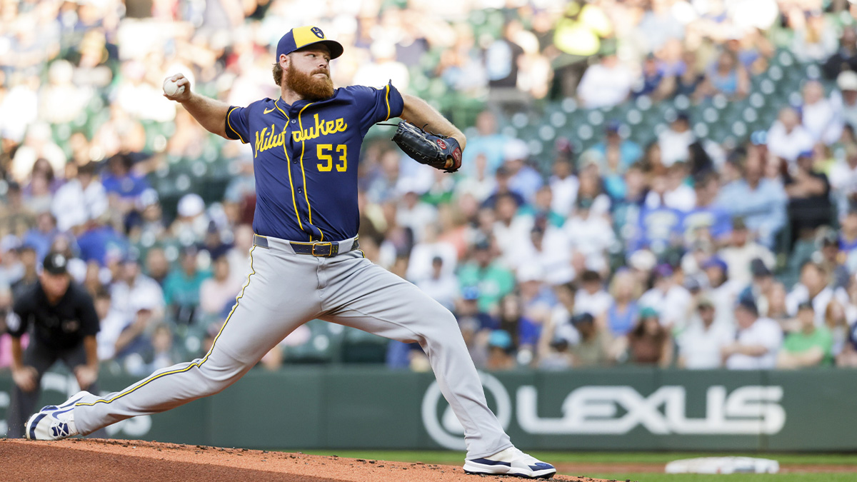 Milwaukee Brewers starting pitcher Brandon Woodruff (53) throws against the Seattle Mariners during the second inning at T-Mobile Park.