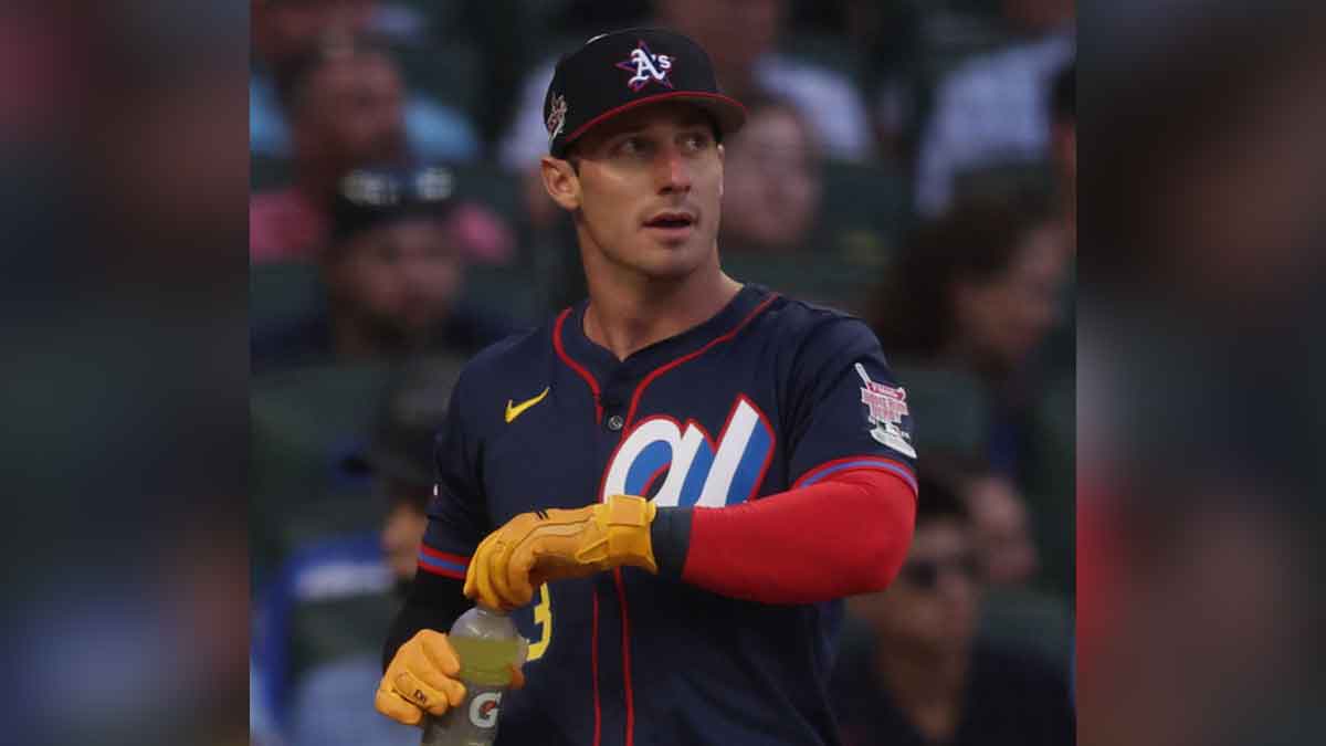 Athletics designated hitter Brent Rooker (25) during the 2025 Home Run Derby at Truist Park.