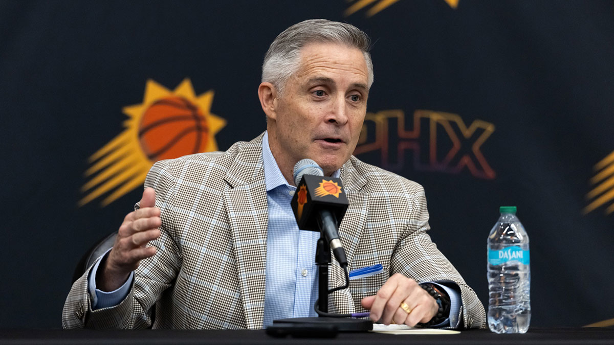 Phoenix Suns general manager Brian Gregory during an introductory press conference at the Verizon 5g Performance Center.