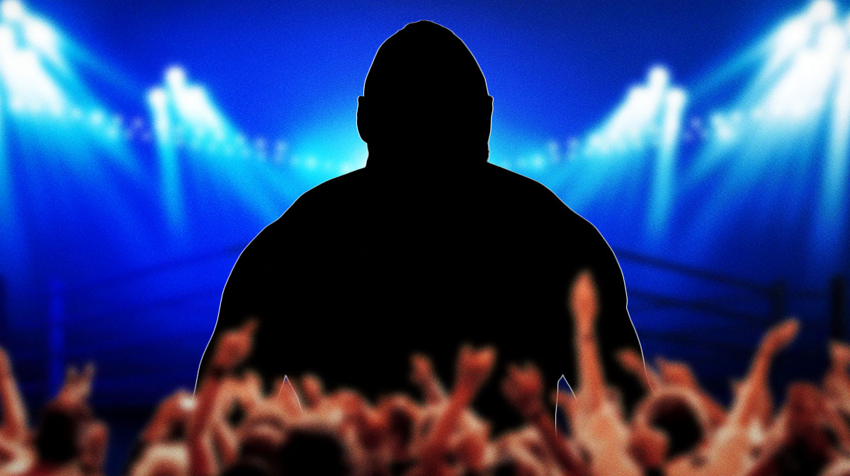Silhouette of WWE star Brock Lesnar, who has grown out his hair during his hiatus.