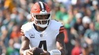 Cleveland Browns quarterback Deshaun Watson (4) against the Philadelphia Eagles at Lincoln Financial Field.