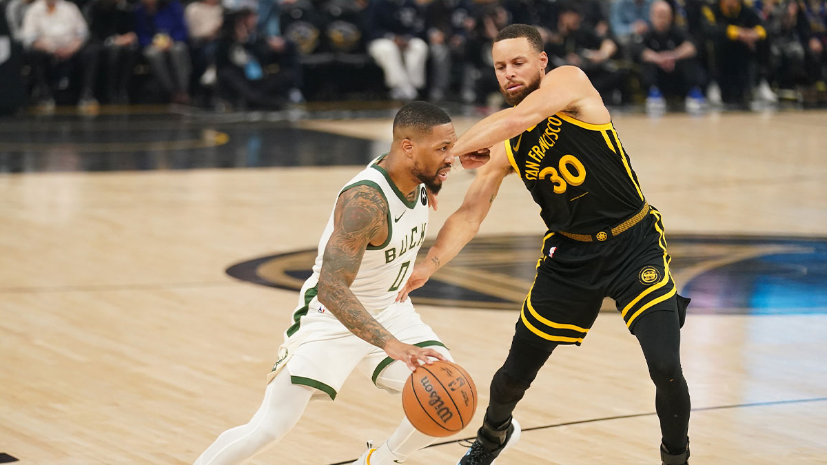 Bucks guard Damian Lillard vs. Warriors' Stephen Curry