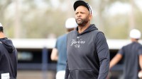New York Yankees guest coach CC Sabathia looks on during spring training at George M. Steinbrenner Field.