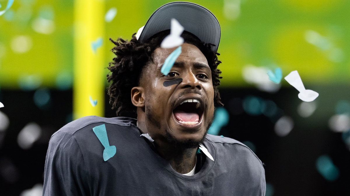 Philadelphia Eagles safety C.J. Gardner-Johnson celebrates after defeating the Kansas City Chiefs in Super Bowl LIX at Ceasars Superdome.