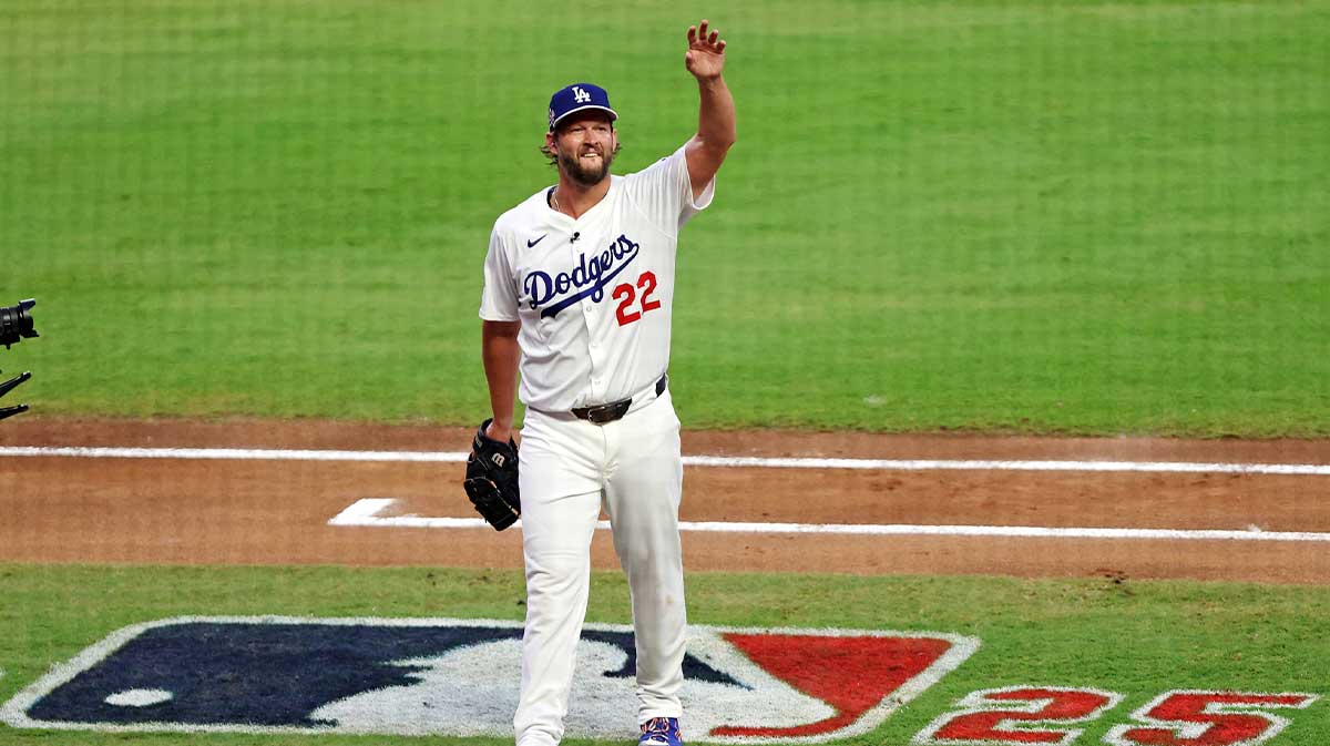 National League pitcher Clayton Kershaw (22) of the Los Angeles Dodgers leaves the game during the first inning during the 2025 MLB All Star Game at Truist Park.