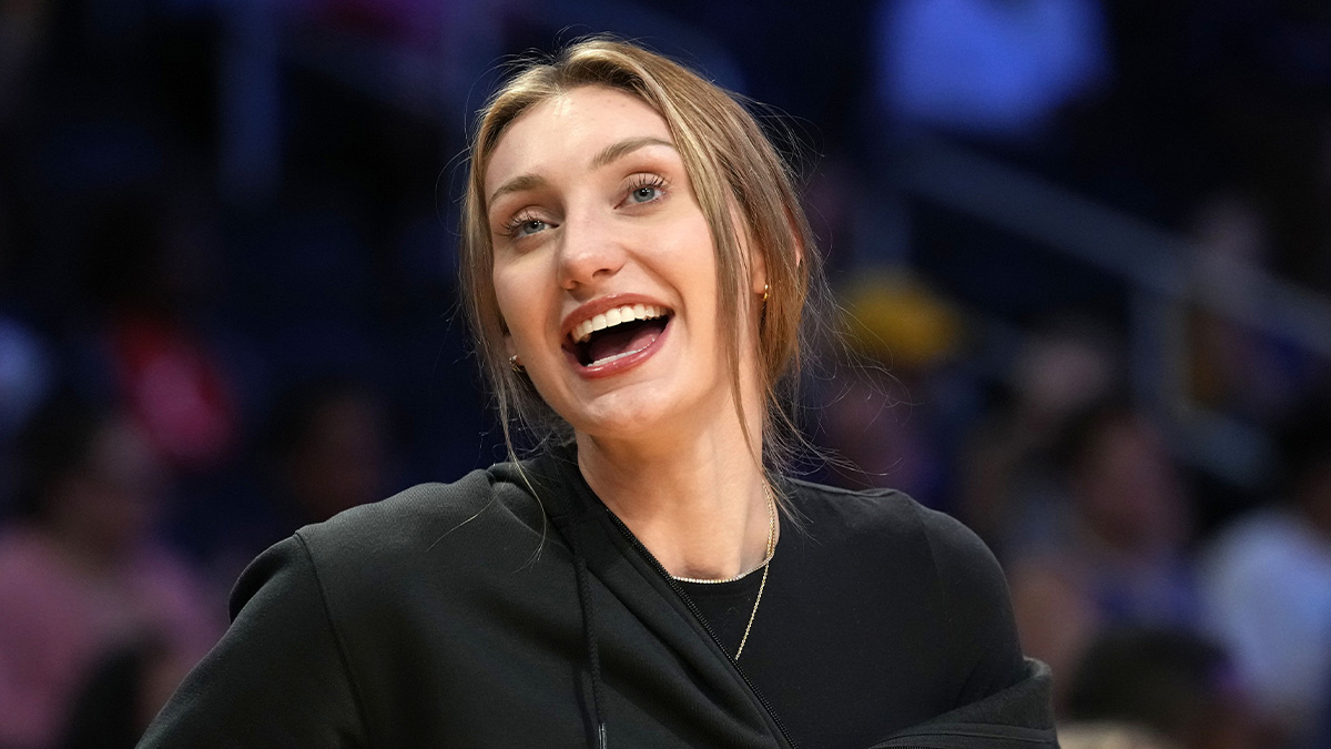 LA Sparks forward Cameron Brink watches during the game against the Seattle Storm at Crypto.com Arena.