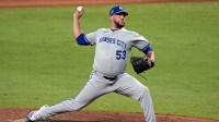 American League pitcher Carlos Estevez of the Kansas City Royals pitches during the seventh inning during the 2025 MLB All Star Game at Truist Park
