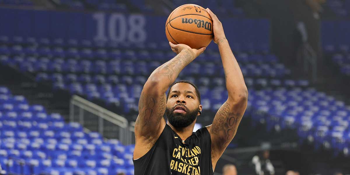 Cavaliers forward Marcus Morris Sr. (24) warms up before game six of the first round for the 2024 NBA playoffs at Kia Center.