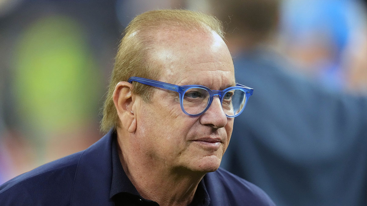 Los Angeles Chargers owner Dean Spanos watches from the sidelines against the Cincinnati Bengals SoFi Stadium