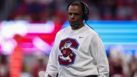 Dec 14, 2024; Atlanta, GA, USA; South Carolina State Bulldogs head coach Chennis Berry on the field against the Jackson State Tigers