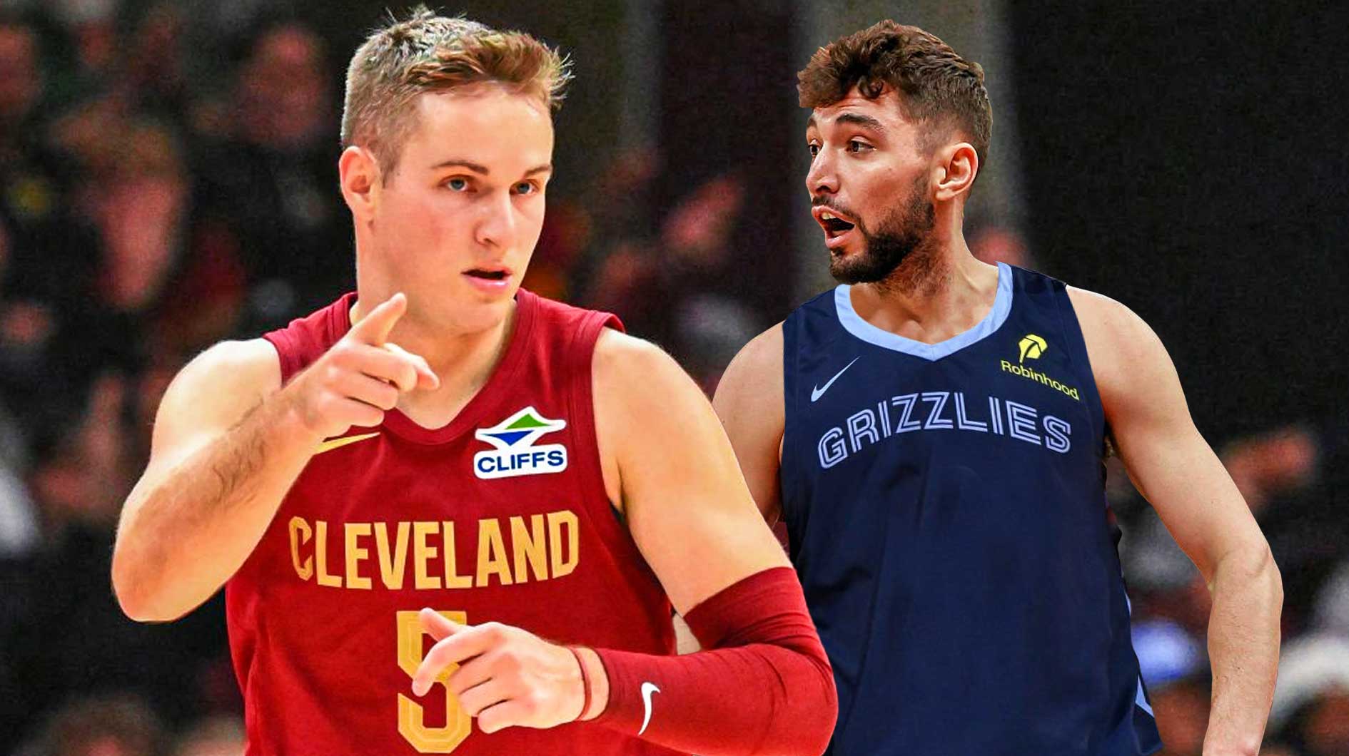 Cavs' Sam Merrill hyped up with Ty Jerome in Grizzlies uniform beside him