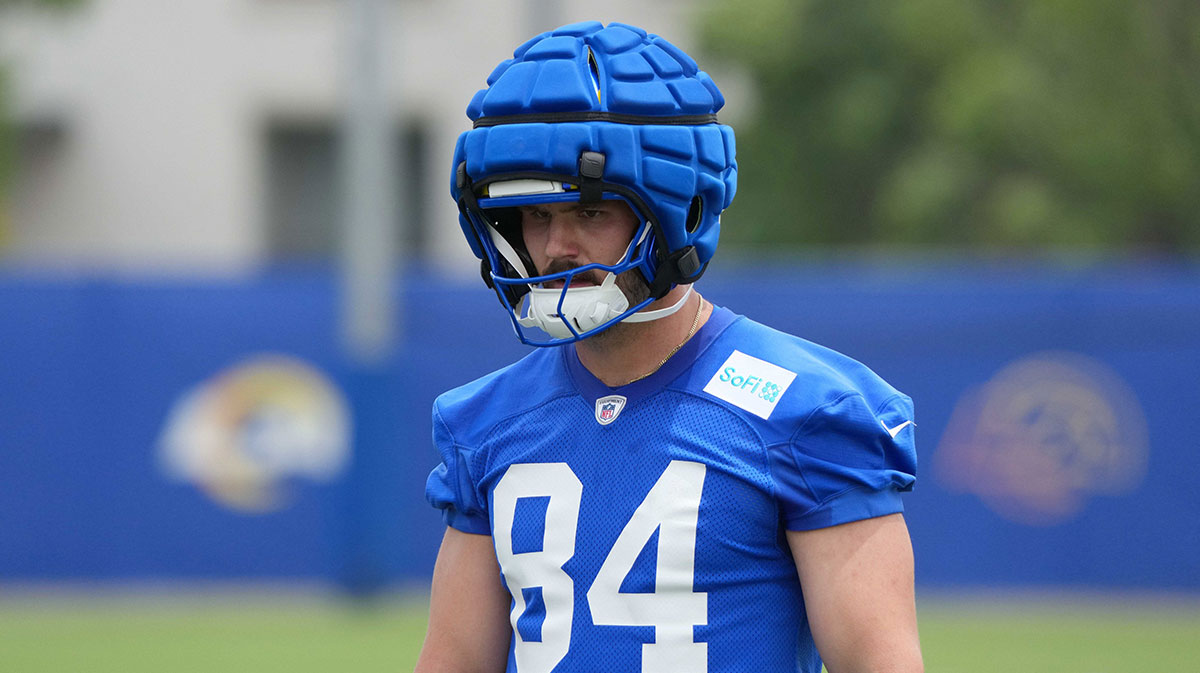 Los Angeles Rams tight end Colby Parkinson (84) during organized team activities at Rams Practice Facility.