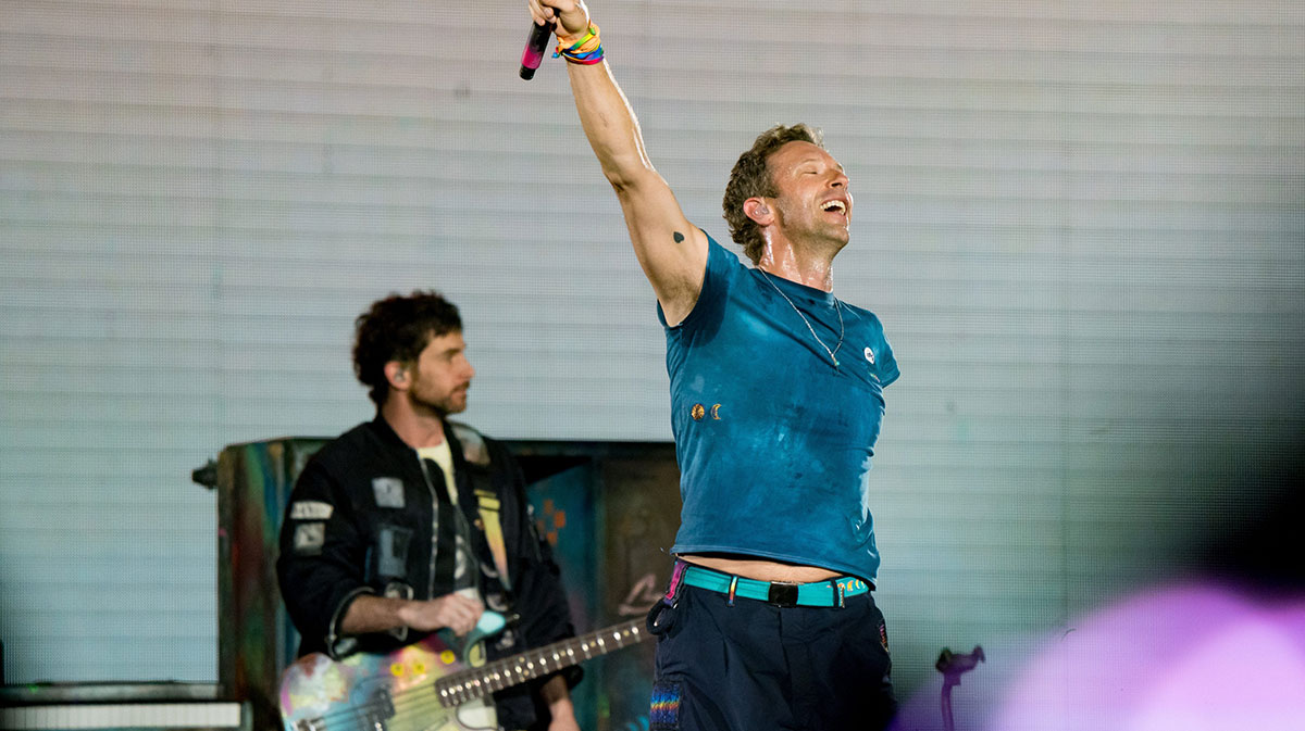 Coldplay's Chris Martin, who may have exposed Andy Byron and Kristin Cabot cheating during the band's recent concert, on tour.