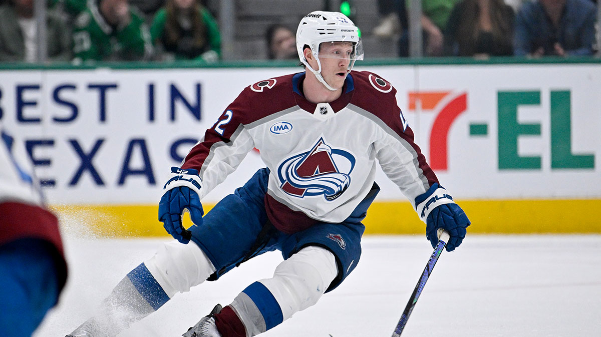 Colorado Avalanche defenseman Josh Manson (42) in action during the game between the Dallas Stars and the Colorado Avalanche in game two of the first round of the 2025 Stanley Cup Playoffs at American Airlines Center.